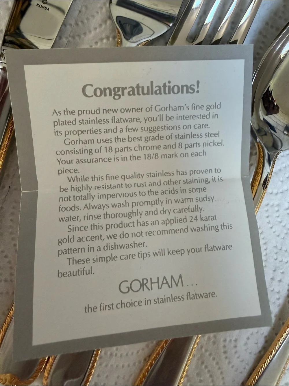 Gorham golden ribbon